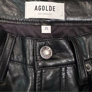 AGOLDE 90’s Pinch Waist Black Leather Pants
